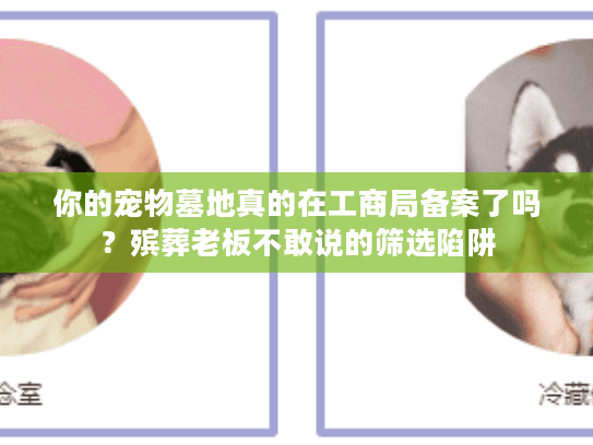 你的宠物墓地真的在工商局备案了吗？殡葬老板不敢说的筛选陷阱