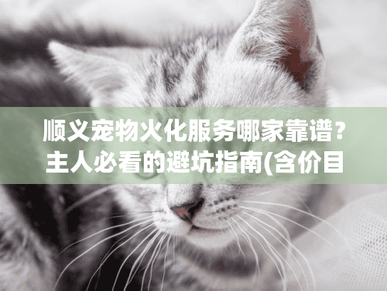 顺义宠物火化服务哪家靠谱？主人必看的避坑指南(含价目表)