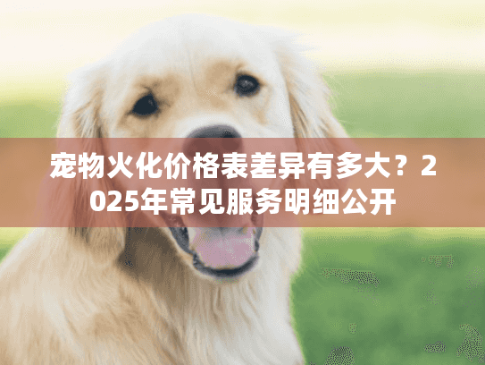 宠物火化价格表差异有多大？2025年常见服务明细公开