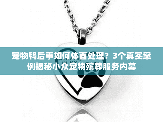 宠物鸭后事如何体面处理？3个真实案例揭秘小众宠物殡葬服务内幕