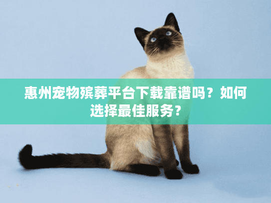 惠州宠物殡葬平台下载靠谱吗？如何选择最佳服务？