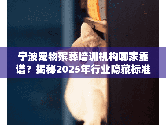 宁波宠物殡葬培训机构哪家靠谱？揭秘2025年行业隐藏标准与真实案例