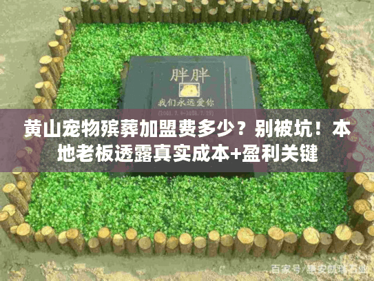 黄山宠物殡葬加盟费多少？别被坑！本地老板透露真实成本+盈利关键