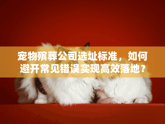 宠物殡葬公司选址标准，如何避开常见错误实现高效落地？