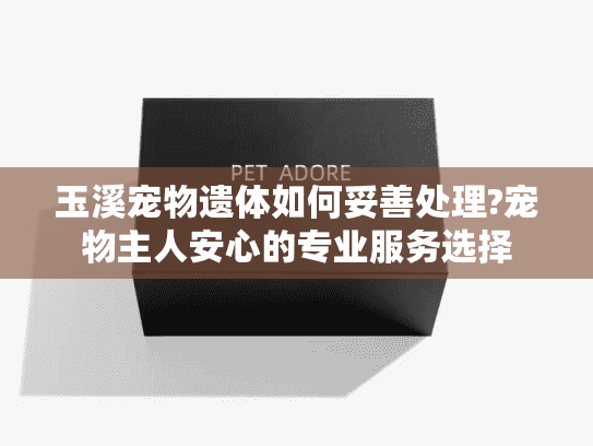 玉溪宠物遗体如何妥善处理?宠物主人安心的专业服务选择