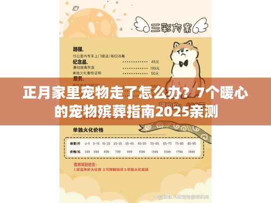 正月家里宠物走了怎么办？7个暖心的宠物殡葬指南2025亲测